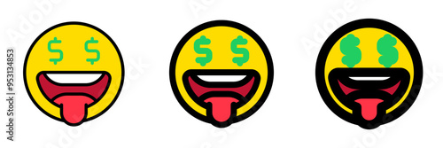 Editable greedy face expression emoticon vector icon. Part of a big icon set family. Part of a big icon set family. Perfect for web and app interfaces, presentations, infographics, etc