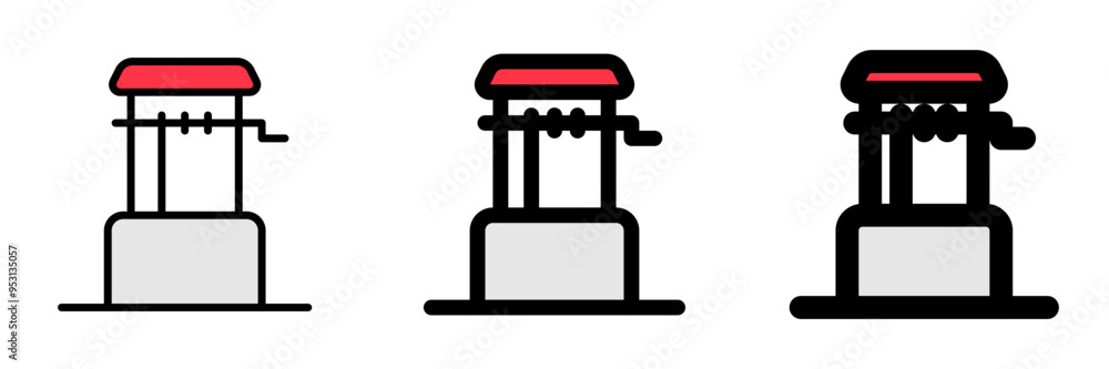 Editable water well vector icon. Water source, rural, structure. Part of a big icon set family. Perfect for web and app interfaces, presentations, infographics, etc Editable water well vector icon. Water source, rural, structure. Part of a big icon set family. Perfect for web and app interfaces, presentations, infographics, etc