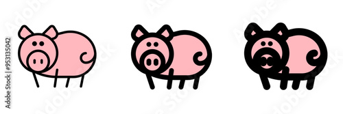 Editable pig, sow, boar vector icon. Animal, farm, livestock. Part of a big icon set family. Perfect for web and app interfaces, presentations, infographics, etc