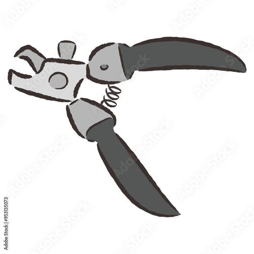 ペット用爪切りの手描きイラスト