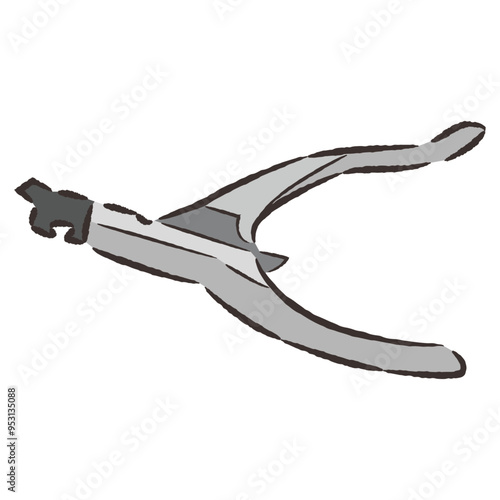 ペット用爪切りの手描きイラスト