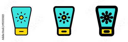 Editable sunblock vector icon. Cosmetics, makeup, skincare, beauty. Part of a big icon set family. Perfect for web and app interfaces, presentations, infographics, etc