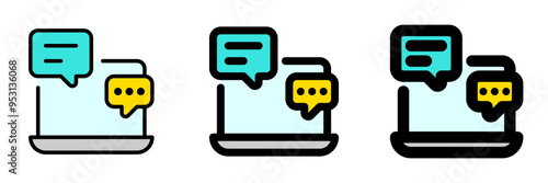 Editable online discussion, comment vector icon. Online learning, course, tutorial. Part of a big icon set family. Perfect for web and app interfaces, presentations, infographics, etc