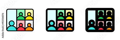 Editable webinar, video converence vector icon. Online learning, course, tutorial. Part of a big icon set family. Perfect for web and app interfaces, presentations, infographics, etc