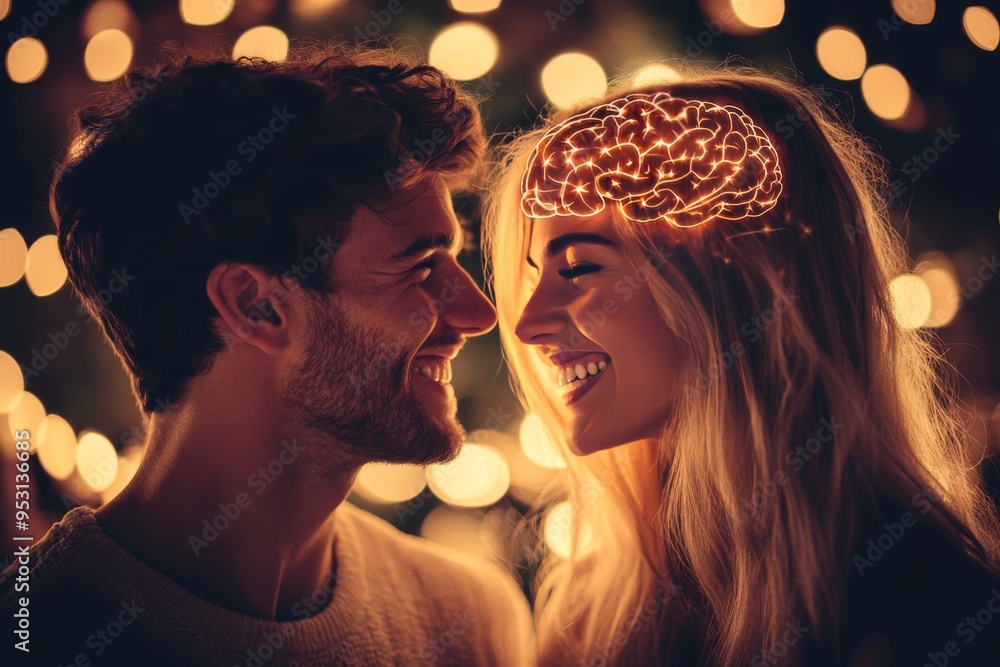 Partner appreciation Romantic close up of a couple with faces illuminated by fiery light symbolizing the passionate and intense connection between them Partner appreciation Romantic close up of a couple with faces illuminated by fiery light symbolizing the passionate and intense connection between them