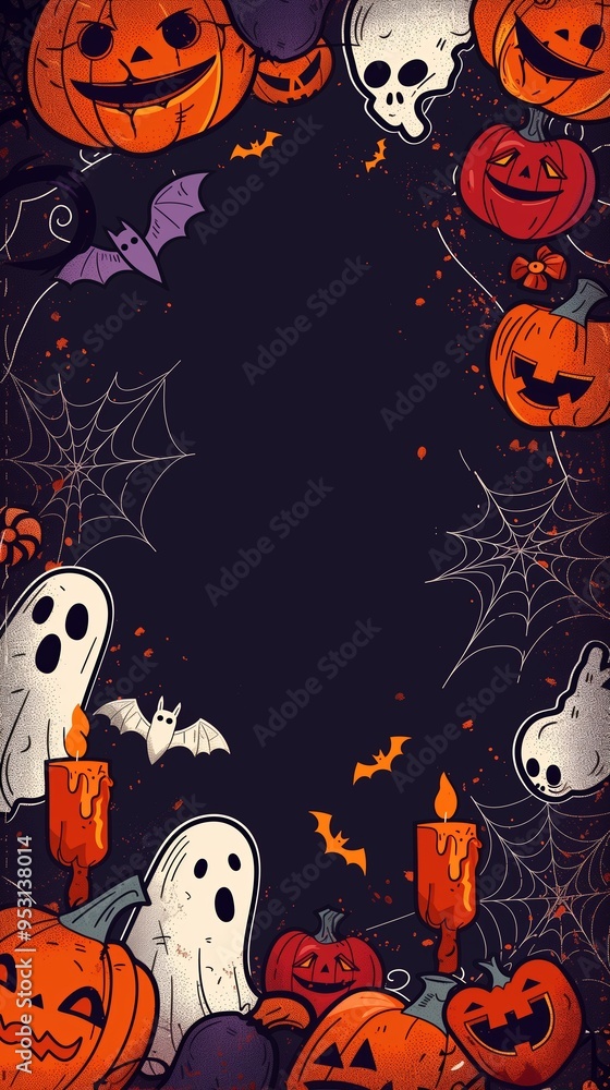 Spooky Halloween Ghosts and Pumpkins Pattern Spooky Halloween Ghosts and Pumpkins Pattern