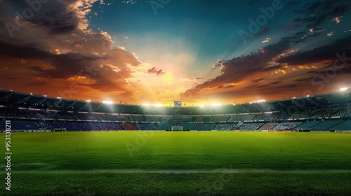 Soccer Stadium at Sunset