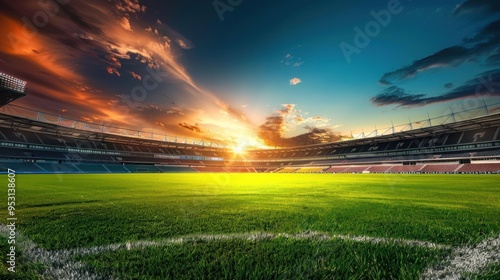 Football Stadium at Sunset