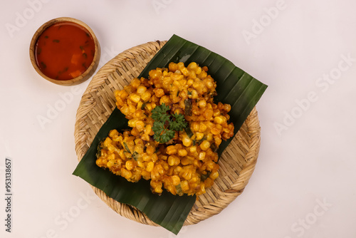 Obraz na plátně Thai Corn Fritters or Tod Man Khao Pod.