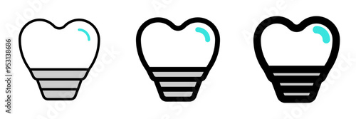 Editable dental implant vector icon. Dentistry, healthcare, medical. Part of a big icon set family. Perfect for web and app interfaces, presentations, infographics, etc