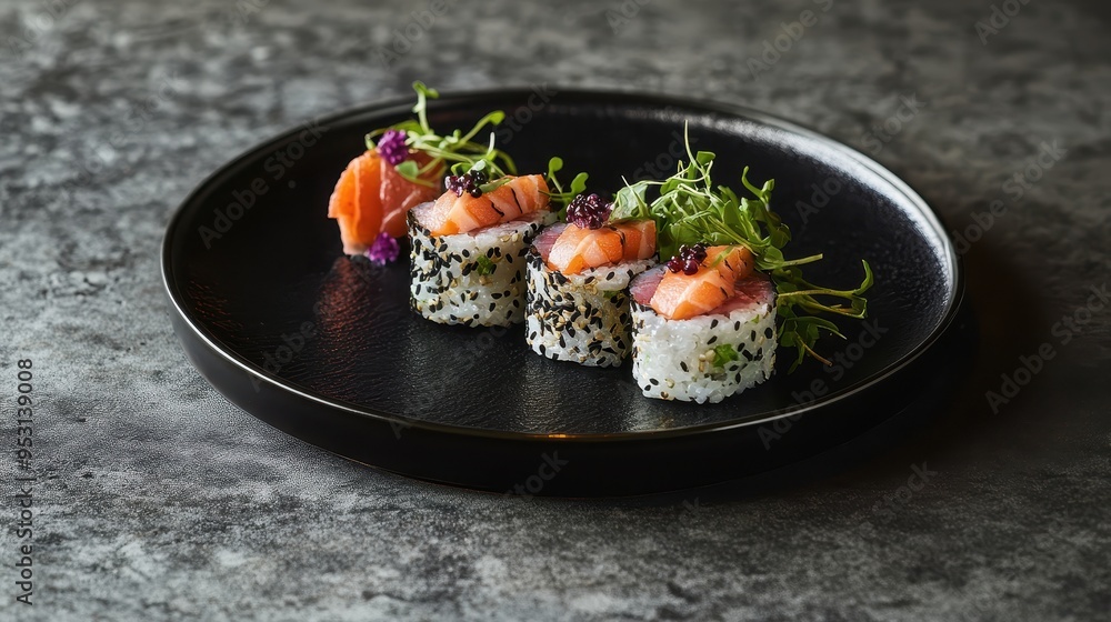 Kimbap with Grilled Salmon and Quinoa, Served with Wasabi Aioli and Mixed Greens
Kimbap with Grilled Salmon and Quinoa, Served with Wasabi Aioli and Mixed Greens