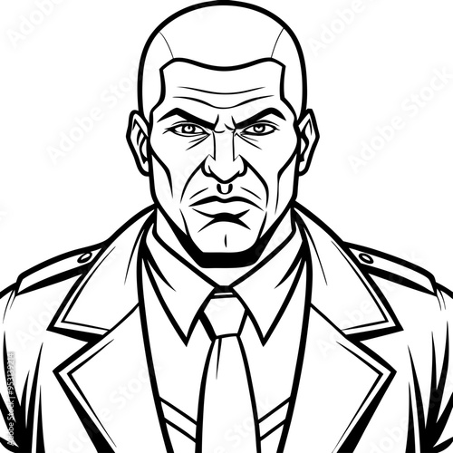 professional bodyguard silhouette illustrations