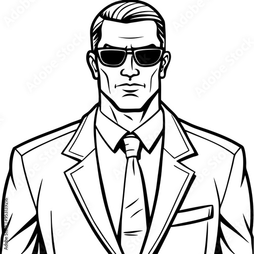 professional bodyguard silhouette illustrations