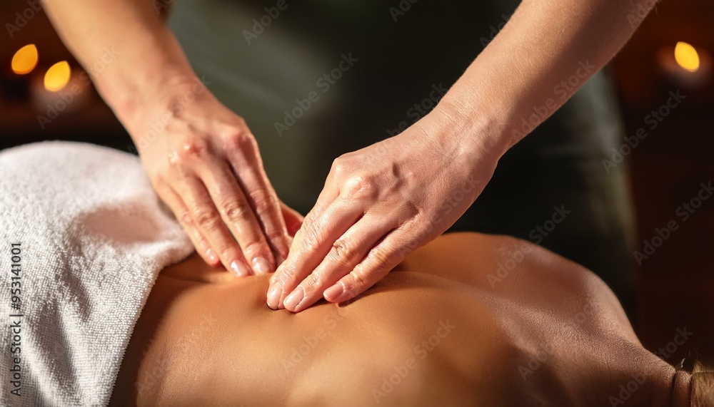 Close up of back procedure in spa salon Close up of back procedure in spa salon
