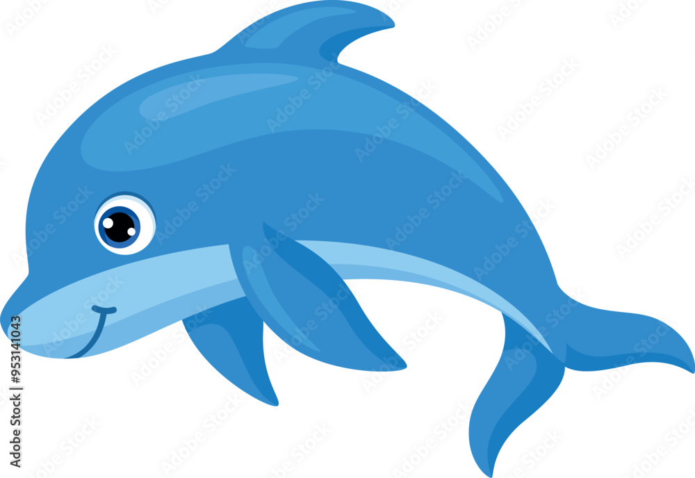 Obraz premium Baby dolphin mascot. Cartoon wild marine animal