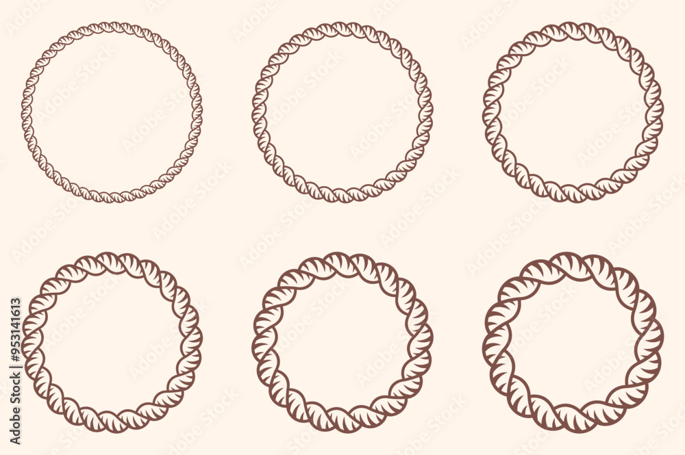 Obraz premium Circle rope icon on white background