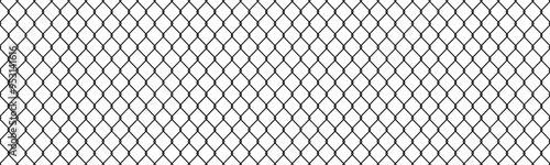 Black wire mesh fence on a white background
