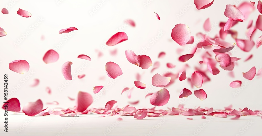 Rose petals on a white background. Rose petals on a white background.