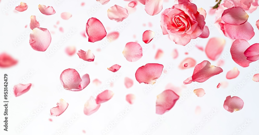 Rose petals on a white background. Rose petals on a white background.