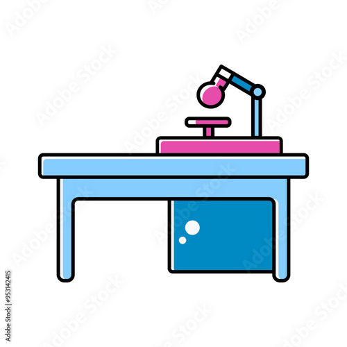 flat style study desk icon