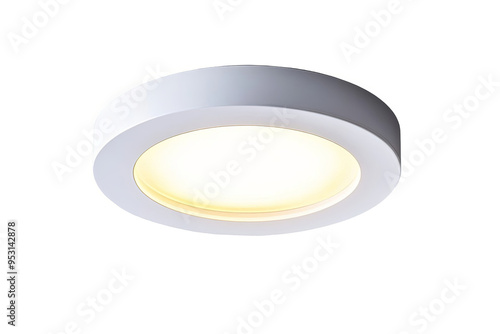 A white recessed ceiling light fixture with a round shape and a warm white light output.