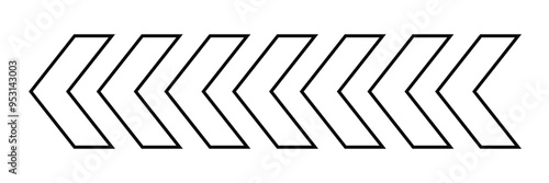 Arrow chevron symbol .Arrows symbols set. Blend effect. Vector isolated on white background.