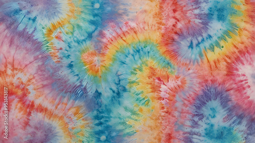 Soft rainbow color abstract tie dye pattern background.