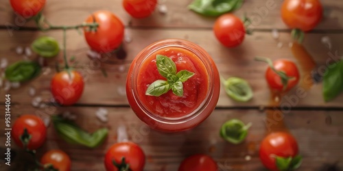 Wallpaper Mural Aerial perspective of a container of tomato sauce Torontodigital.ca