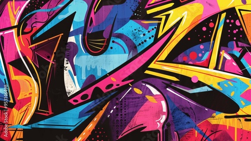 Abstract Graffiti Art Colorful Urban Design