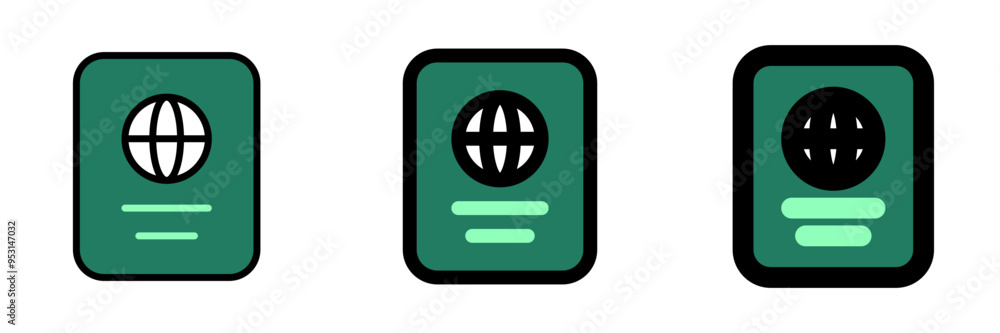 Editable passport vector icon. Part of a big icon set family. Perfect for web and app interfaces, presentations, infographics, etc Editable passport vector icon. Part of a big icon set family. Perfect for web and app interfaces, presentations, infographics, etc