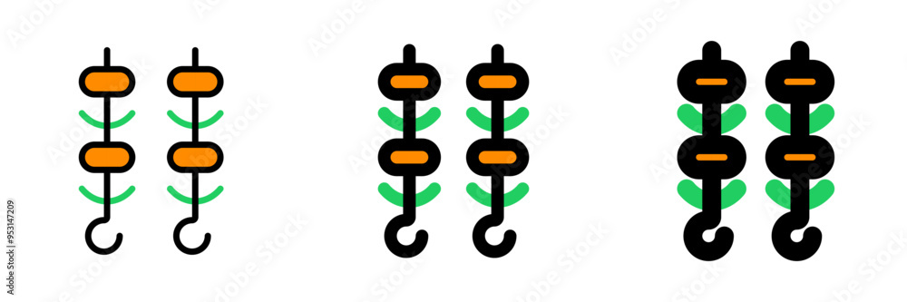 Editable bbq, shish kebab, satay vector icon. Part of a big icon set family. Perfect for web and app interfaces, presentations, infographics, etc Editable bbq, shish kebab, satay vector icon. Part of a big icon set family. Perfect for web and app interfaces, presentations, infographics, etc