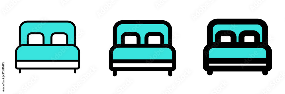Editable double bed vector icon. Part of a big icon set family. Perfect for web and app interfaces, presentations, infographics, etc Editable double bed vector icon. Part of a big icon set family. Perfect for web and app interfaces, presentations, infographics, etc