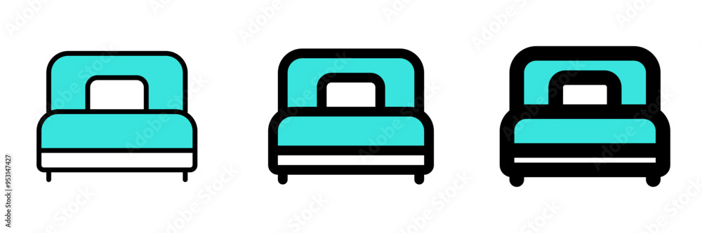 Editable single bed vector icon. Part of a big icon set family. Perfect for web and app interfaces, presentations, infographics, etc Editable single bed vector icon. Part of a big icon set family. Perfect for web and app interfaces, presentations, infographics, etc