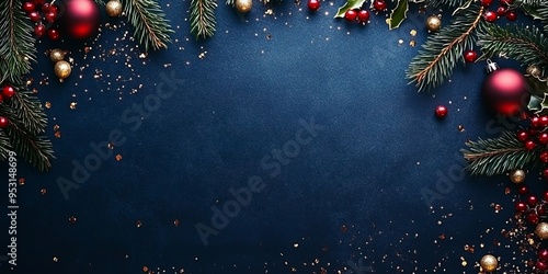 Christmas Elegance on Blue:...