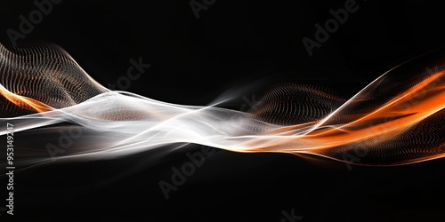 Abstract Orange and White W...