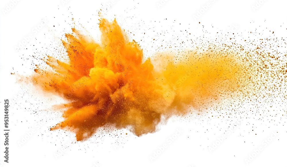 An explosion of orange powder. An explosion of orange powder.