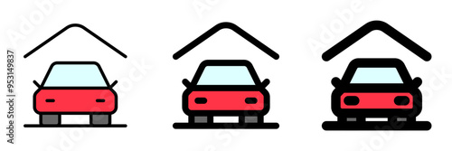 Editable parking area, garage vector icon. Property, real estate, construction, mortgage, interiors. Part of a big icon family. Perfect for web and app interfaces, presentations, infographics, etc