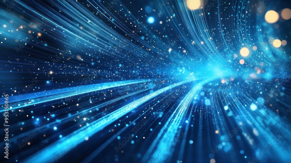 Naklejka premium Abstract Blue Light Tunnel