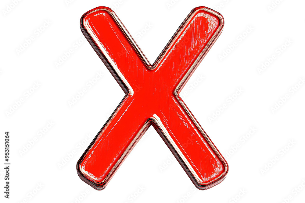 Red letter X with a glossy finish, isolated on a white transparent background. Red letter X with a glossy finish, isolated on a white transparent background.
