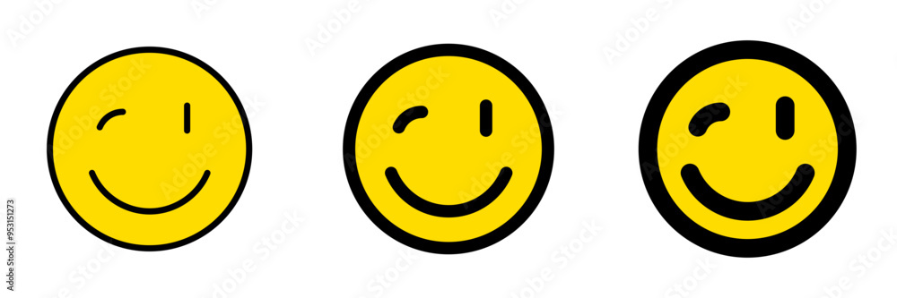 Fototapeta premium Editable winky face, winking eye, ok, tease vector icon. Part of a big icon set family. Perfect for web and app interfaces, presentations, infographics, etc
