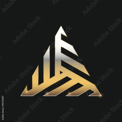 Triangle gold logo symbol and icon sign