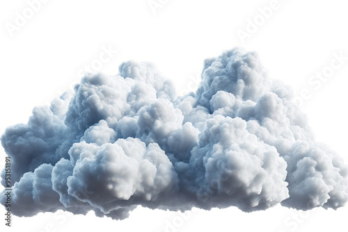 A single, fluffy white cloud isolated on a white transparent background.