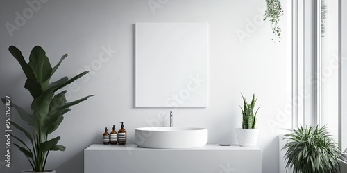 Minimalist Bathroom Mockup:...