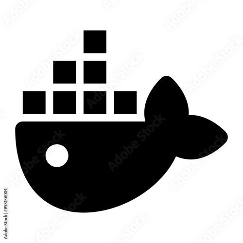 container, docker, web services, internet solid or glyph icon