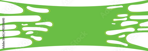 Stretching green goo. Messy slime. Jelly blob