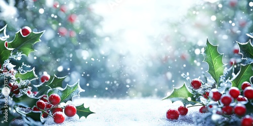 Holly Sprig on White: Minim...