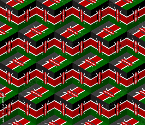 kenya  flag box pattern. vector illustration