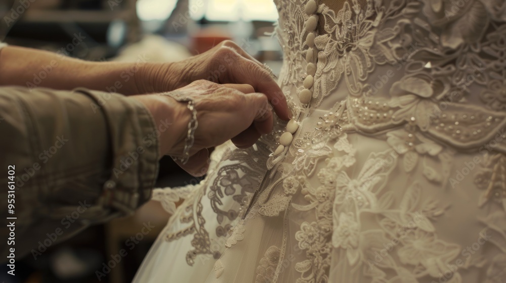 A Detail of a Wedding Dress A Detail of a Wedding Dress