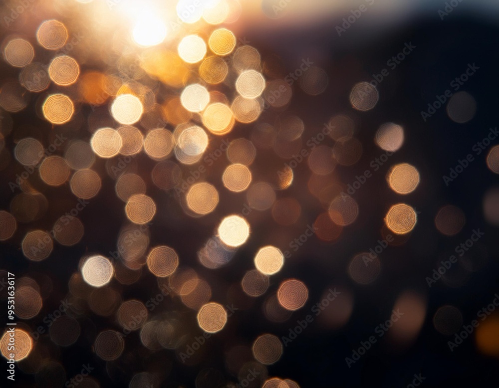 Obraz premium Glimmers in the Dark: Bokeh with Lens Flare Soft Focus 