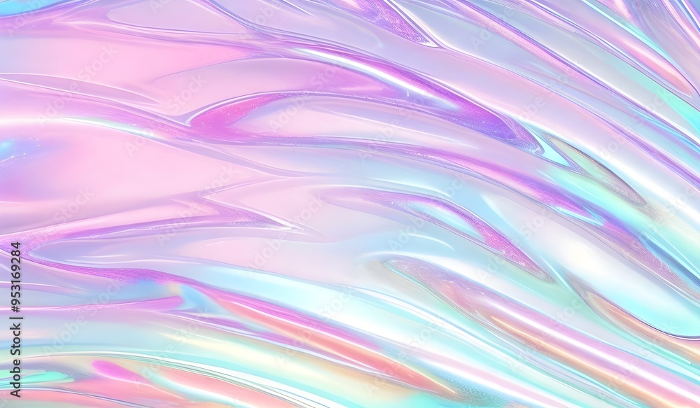 Holographic background seamless trendy iridescent light foil texture. Soft holographic pastel unicorn marble background pattern. Modern pearlescent blurry abstract swirl illustration.
Holographic background seamless trendy iridescent light foil texture. Soft holographic pastel unicorn marble background pattern. Modern pearlescent blurry abstract swirl illustration.